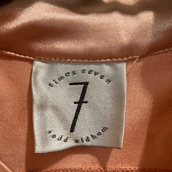 Vintage Todd Oldham 1995 Collection Cropped Salmon/Peach ButtonUp Stretchy Top - Picture 5 of 7